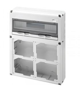 Gewiss 20-Modul-Schaltschrank mit 4 Flanschen für Industriesteckdosen GW68014N