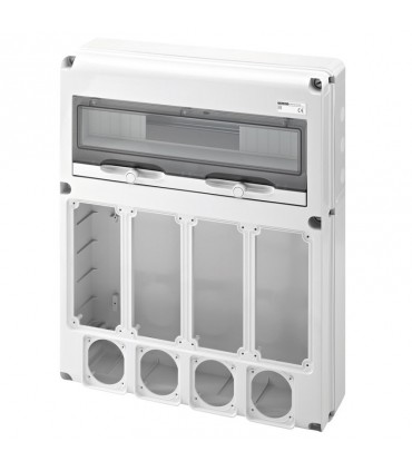 Gewiss 20-Modul-Schaltschrank mit 4+4 Flanschen für Industriesteckdosen GW68015N