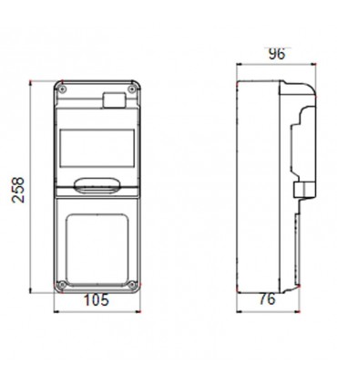 Gewiss 5-Modul-Schaltschrank mit 1 Flansch für Industriesteckdosen GW68017N