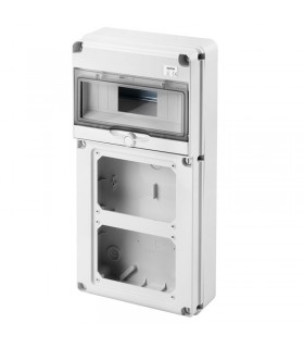 Gewiss 10-fach Schaltschrank mit 2 Flanschen für Industriesteckdosen GW68019N