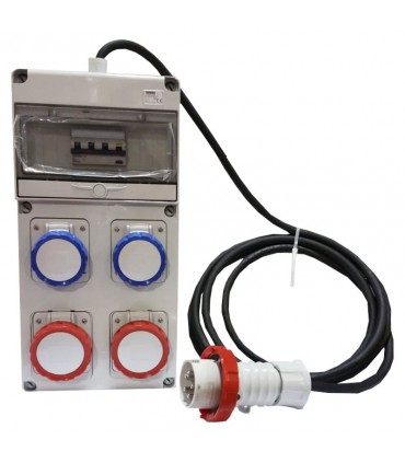 Gewiss 10-Modul-Schaltschrank mit 4 Flanschen für Industriesteckdosen GW68204N