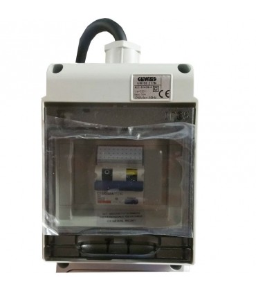 Gewiss 3-Modul-Schaltschrank mit 3 Flanschen für Industriesteckdosen GW68217N