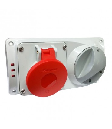Palazzoli CEE-Industriesteckdose mit Verriegelung 3P+E 16A 400V IP44-Sicherung