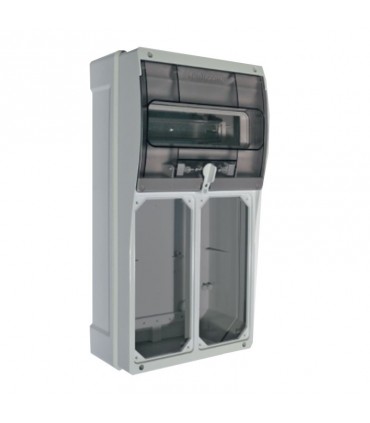 Palazzoli Schaltschrank 10 DIN-Module mit 2 vertikalen Steckdosen IP66