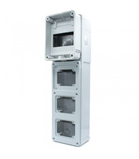 Palazzoli Baustellenverteiler mit 3 Steckdosen und 5 DIN-Modulen 579823
