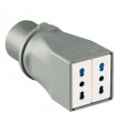 Palazzoli CEE-Industrieadapter 2P+E-Stecker und 2 Doppelsteckdosen