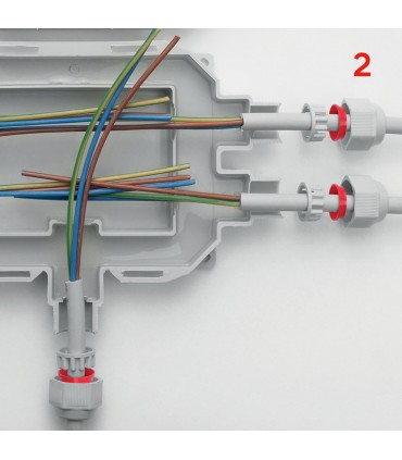 RaYtech Anschlusskasten 5 Eingänge mit Perimeterkammer Gel IP68 FOXBOX