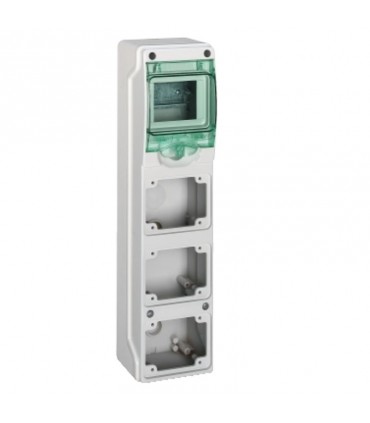 Schneider Industrieverteiler 4 Module für 3 Steckdosen Unterputz 10362