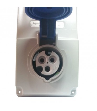 Schneider 2X16A+E 230V IP44 vertikal verriegelte Steckdose 82031