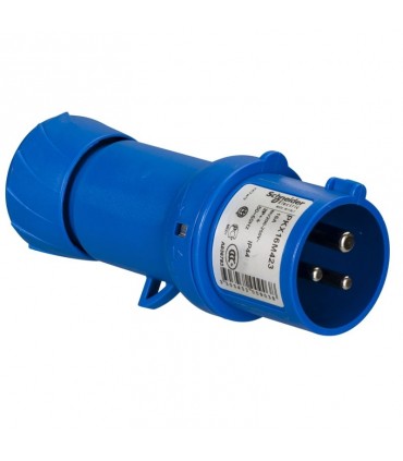 Schneider mobiler Industriestecker 2X16A+E 230V IP44 blau PKX16M423