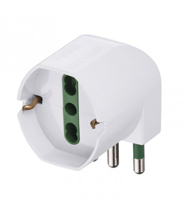 Vimar-Stufenadapter S17 + Stecker 2P+E 90° weiß 00305.B