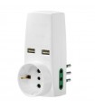 Vimar Dreifach-Adapter mit 2 USB-Steckdosen und 10A-Steckdosen 1 Schuko 0P00332.B
