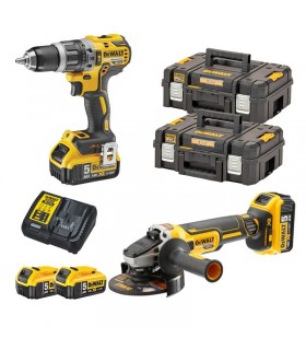 KIT DeWALT Bohrschrauber & Akku-Winkelschleifer 125mm DCK2153P2T-IT