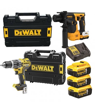 Dewalt Bohrschrauber- und Schlagbohrer-Set mit 3 3AH-Akkus