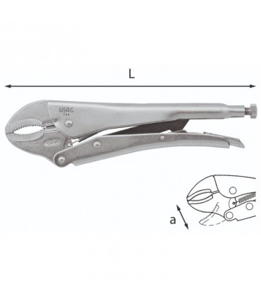 Usag 134/250 verstellbare selbstsichernde Zange mit konkaven Backen U01340002