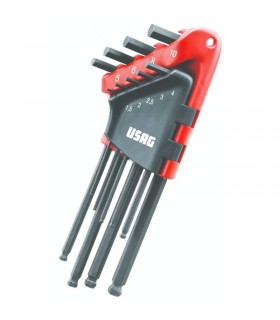 Usag 280 LTS/S9 9 männliche Sechskantschlüssel Set mit langem Kugelkopf U02800084