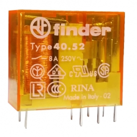 Mini-Relais Finder 2 Wechsler 8A Spule 12VAC alternierend 405280120000