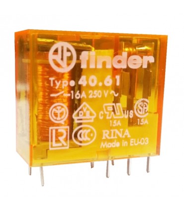 Mini-Relais Finder 1 Wechsler 16A Spule 12VAC alternierend 406180120000