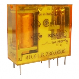 Mini-Relais Finder 1 Wechsler 16A Spule 230VAC Wechselstrom 406182300000