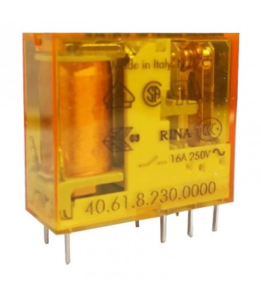 Mini-Relais Finder 1 Wechsler 16A Spule 230VAC Wechselstrom 406182300000