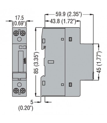 Lovato einphasiger digitaler Energiezähler 40A 220-240VAC DMED100T1