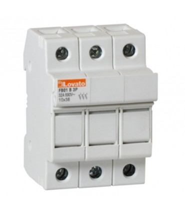 Sicherungshalter Lovato 3 Pole 32A 10X38mm 3 Modul FB01B3P