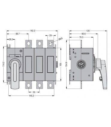 Trennschalter Lovato Dreipoliges IEC-160A GL0160C1