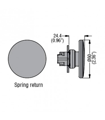 Lovato Platin 60mm Pilzknopf rot LPSB6164