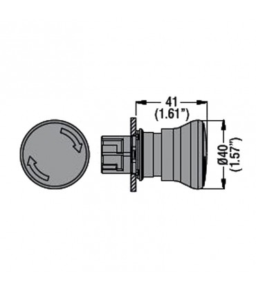 Lovato Platin 40mm Pilz Druckknopf Rot LPSB6644