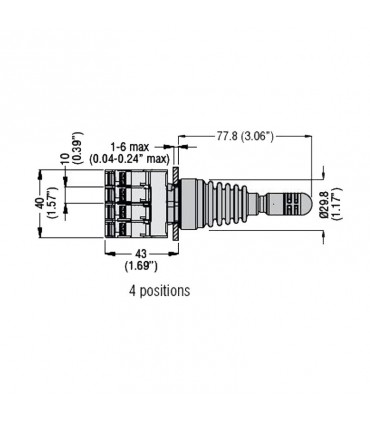 Lovato Platinum 4-Wege-Manipulator mit Hebel ohne Schloss LPSJ400