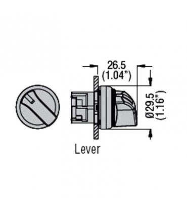 Lovato Platinum kurzer Hebel Lichtwahlschalter Weiß 2 Positionen 0-I LPSSL1208