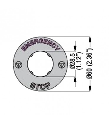 Lovato Notfallscheibe für Pilzdrucktaster 60mm LPXAU115
