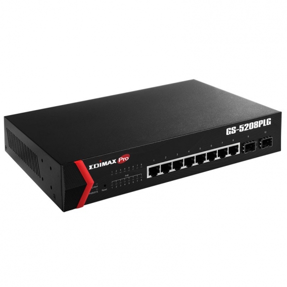Switch Edimax Web Smart 8-Port Gigabit PoE+ und 2 slot SFP 160W GS-5208PLG