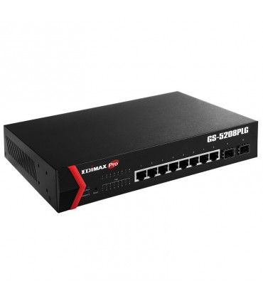 Switch Edimax Web Smart 8-Port Gigabit PoE+ und 2 slot SFP 160W GS-5208PLG