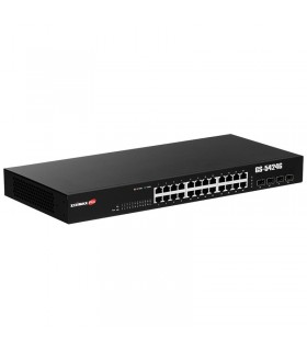 More about Switch Edimax Web Smart 24-Port Gigabit PoE+ und 4 slot SFP GS-5424G