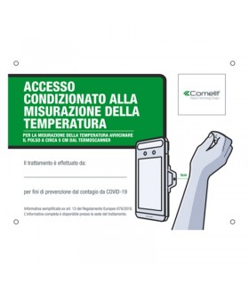 Comelit Schild Warnung Temperaturmessung 43700A