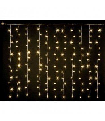 Wimex LED Weihnachten-Lichtervorhang 144 LEDs Warmweiß mit Blitz 4501928W