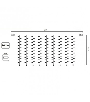 Wimex LED Weihnachten-Lichtervorhang 144 LEDs Weiß mit Blitz 4501928X