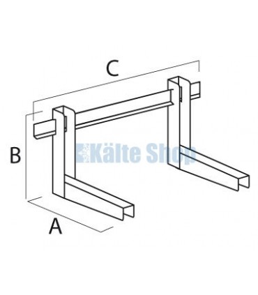 Wandkonsole mit Montageschiene 160kg 550x400x800mm
