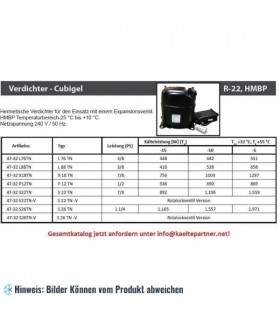 Kompressor ACC - L76TN, HMBP - R22, 3/8HP, 220-240V/1/50Hz