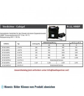 More about Kompressor ACC - L76TN, HMBP - R22, 3/8HP, 220-240V/1/50Hz