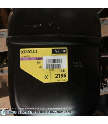 Kompressor Danfoss Secop SCE18CLX.2, LBP - R404A, R507, 220-240V, 50Hz, 104L2196 - nicht lieferbar, ersetzt durch Nachfolger