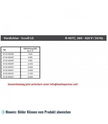 2. Wahl Artikel - Rotationskompressor LG GKS094PAC, R410A, 220 - 240V, 50 HZ, 7750 BTU/H