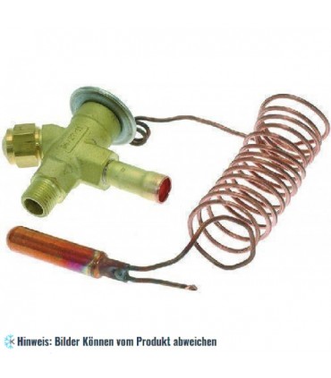 Themostatisches Expansionsventil PARKER J8ES-SW, R404a/R507, 3/8" SAE x 1/2" ODF, ohne Düse