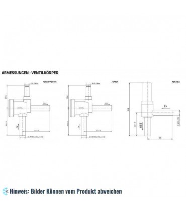 Magnetventil Sanhua NC, kv 0.80, Löt 1/4", FDF2A94, ohne Spule