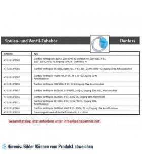 Spule Danfoss EVR 018F6707, 24V, 50Hz, 10 W, IP 67 für Magnetventile