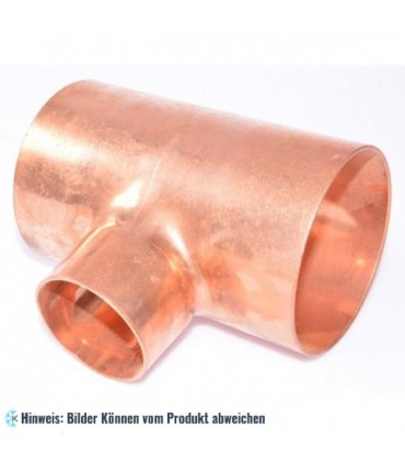 Kupfer T-Stück reduziert i/i/i 89-54-89 mm