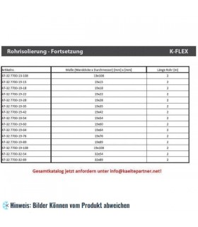 Rohrisolierung 22 mm, Dicke 19 mm, Länge 2 m