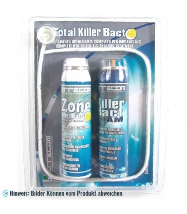 Reinigungsset für KFZ-Klimaanlagen Errecom Total Killer Bact 2 x 100 ml, Verdampfer Reinigungsschaum + Inneraum Reinigungsspray,
