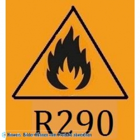More about Aufkleber für Kältemittel R290, orange, mit Entzündlich-Zeichen